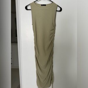 Shein green drawstring side adjustable body on dress